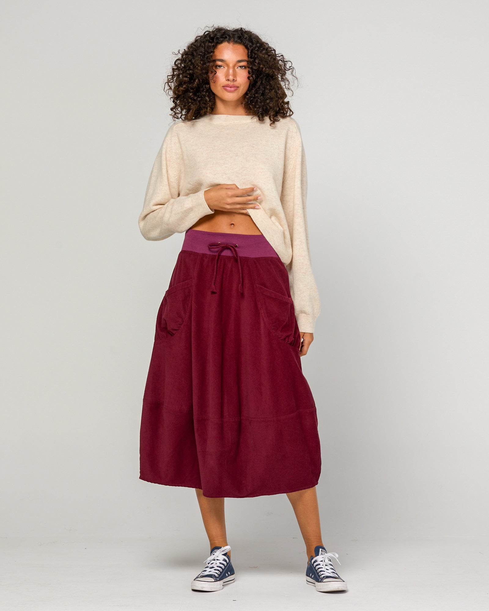 も*み様 G tech cord skirt Cord Guru Skirt Merlot | 100% Cotton Corduroy | Boom Shankar