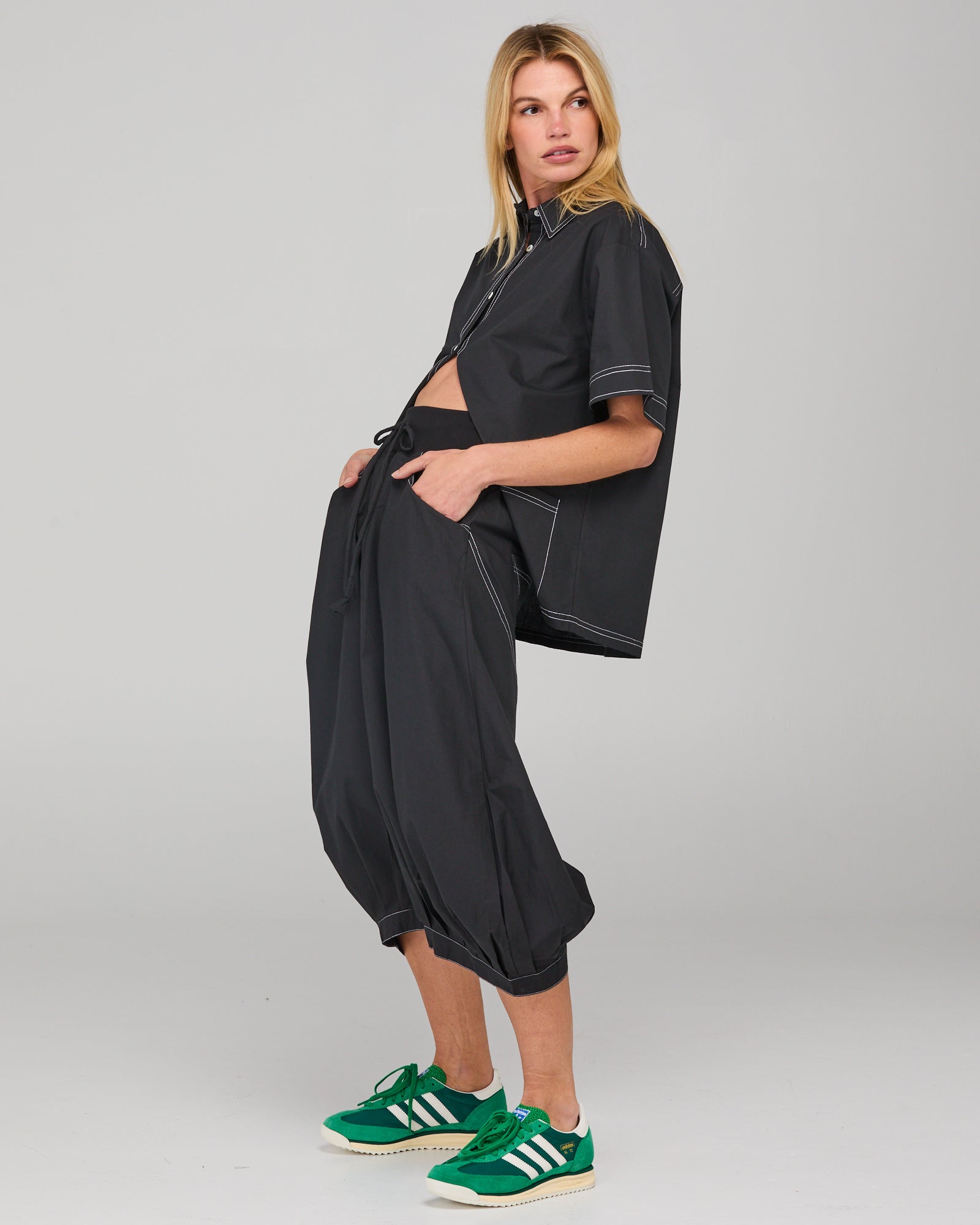 Guru Pant - Black/White Stitching