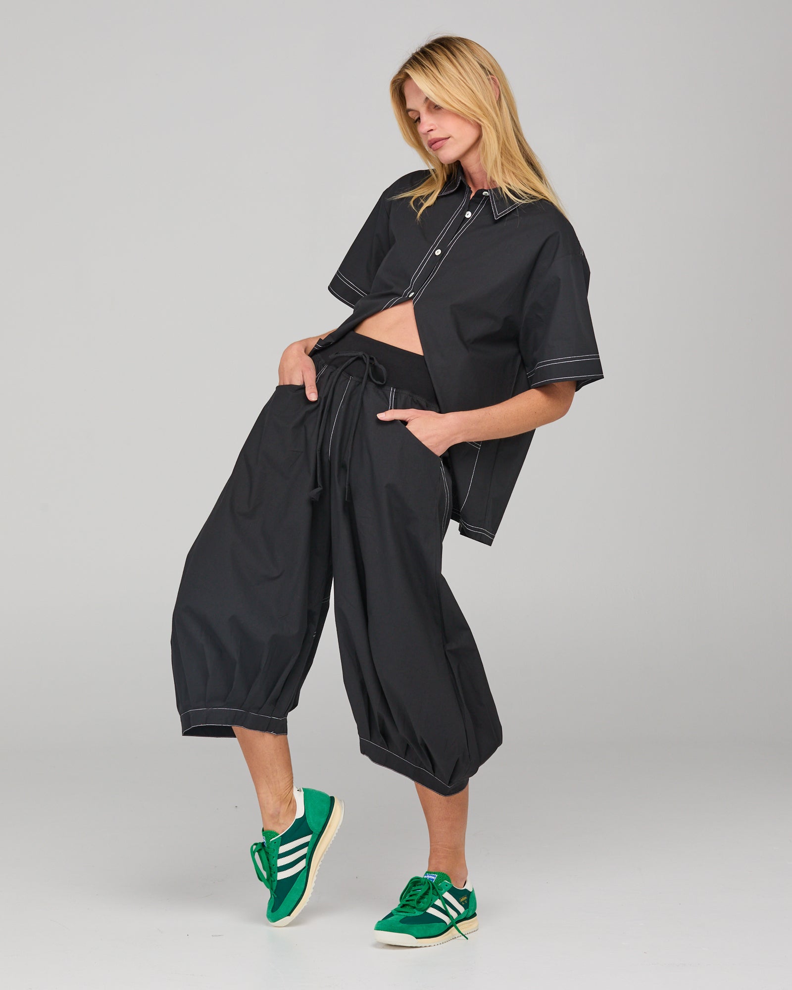 Guru Pant - Black/White Stitching
