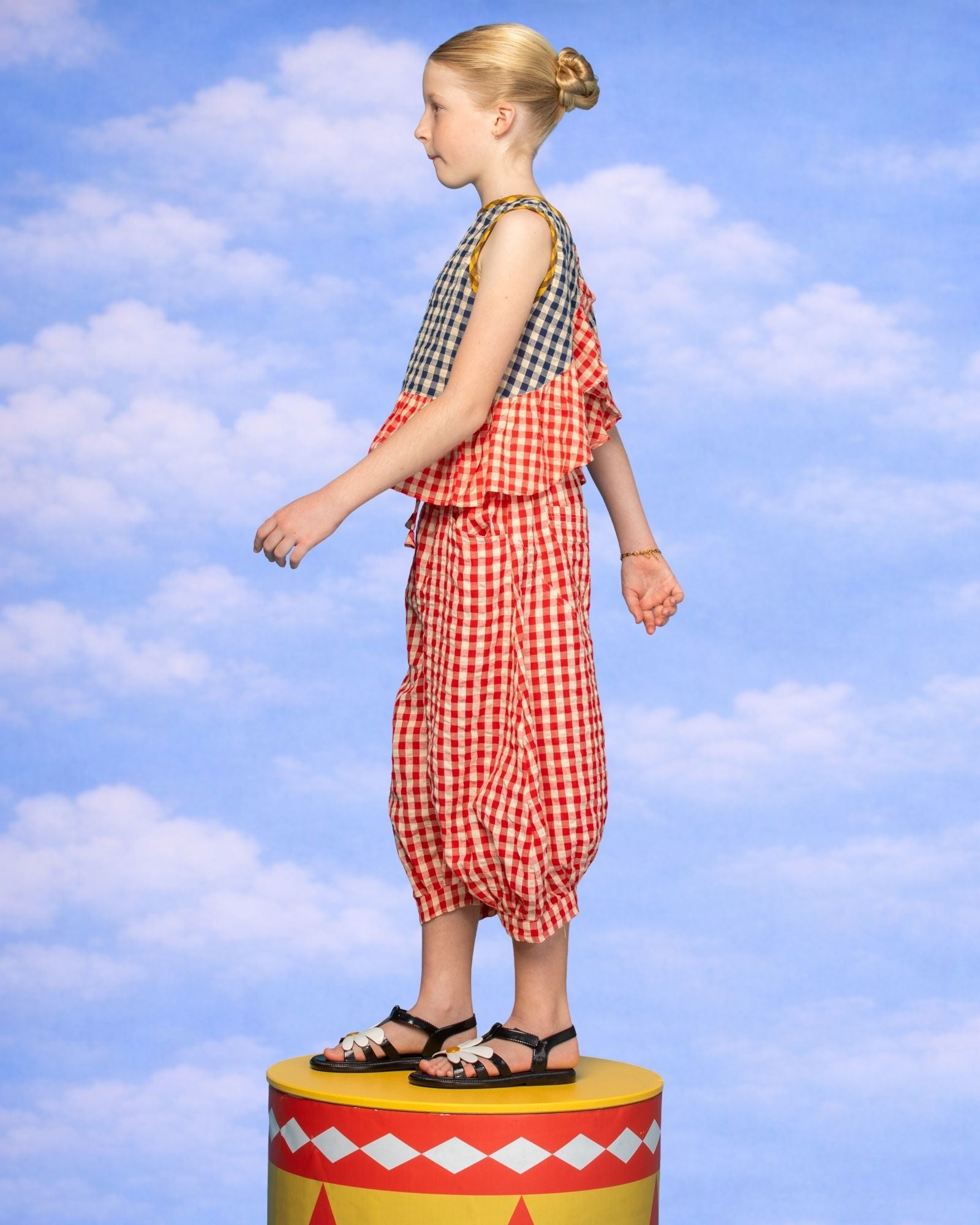 Kids Gillie Top - Spliced Seersucker