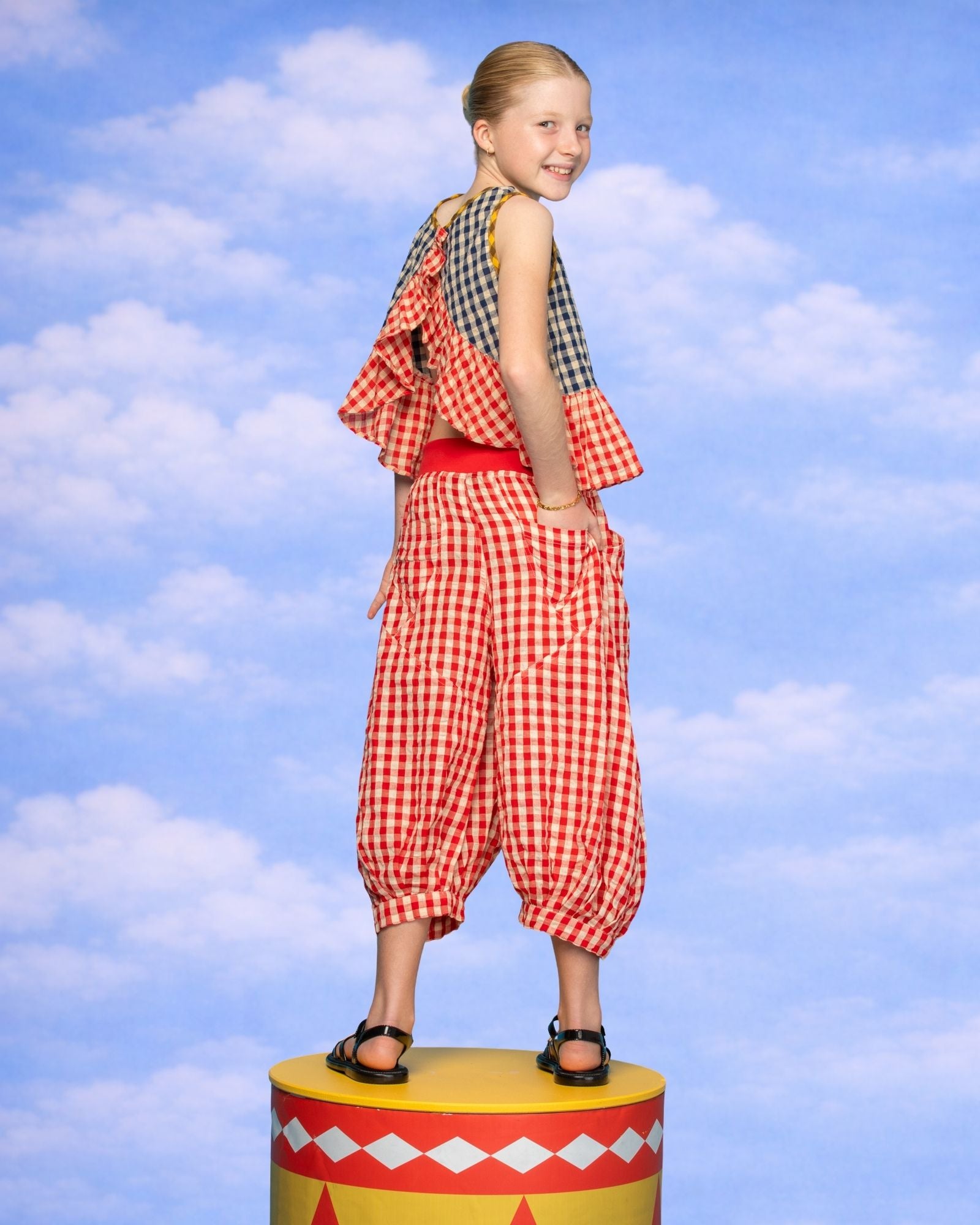 Kids Guru Pant - Red Seersucker