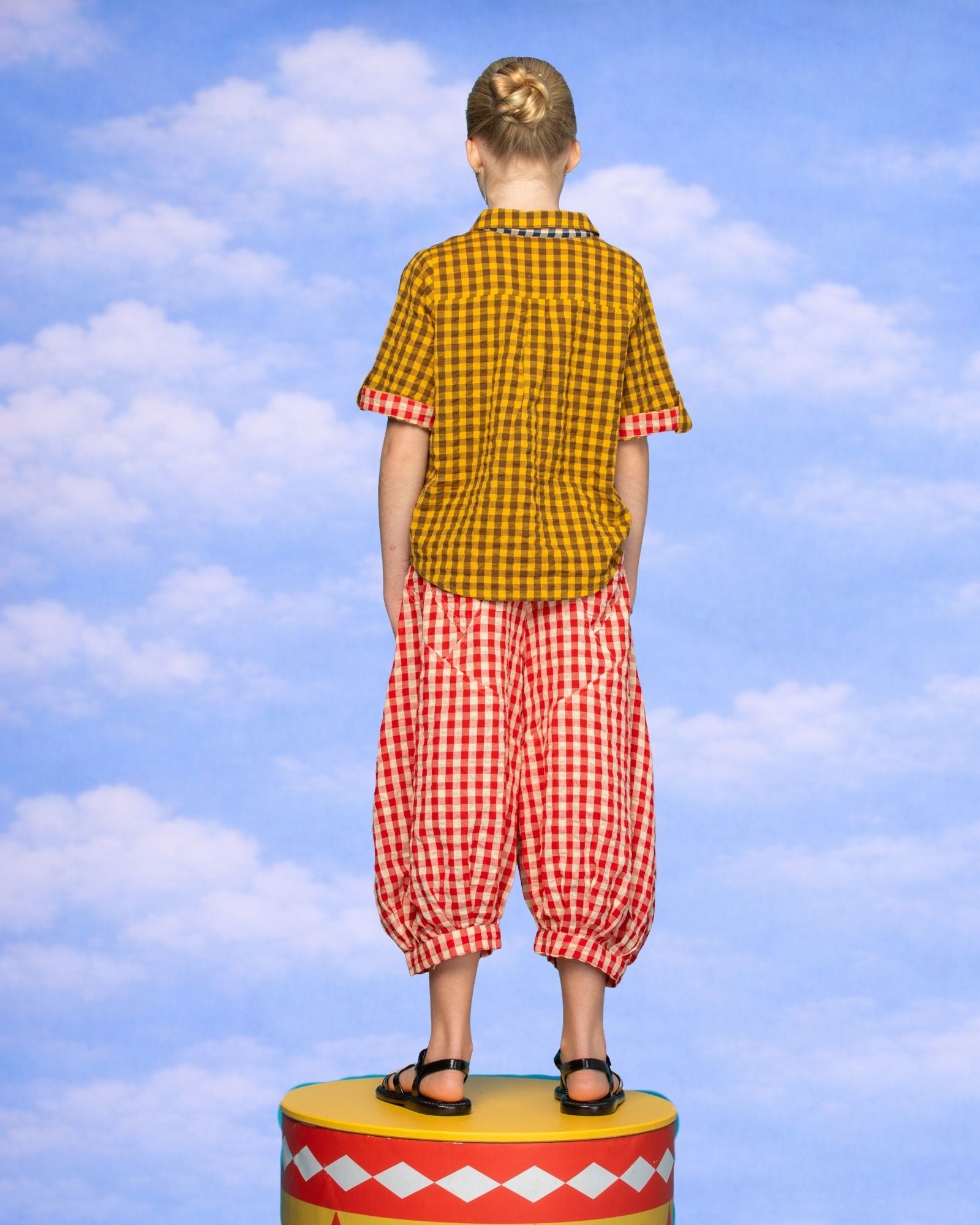 Kids Guru Pant - Red Seersucker