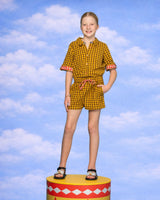Kids Keiko Short - Mustard Seersucker