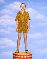 Kids Keiko Shirt - Mustard Seersucker