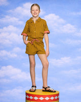 Kids Keiko Short - Mustard Seersucker