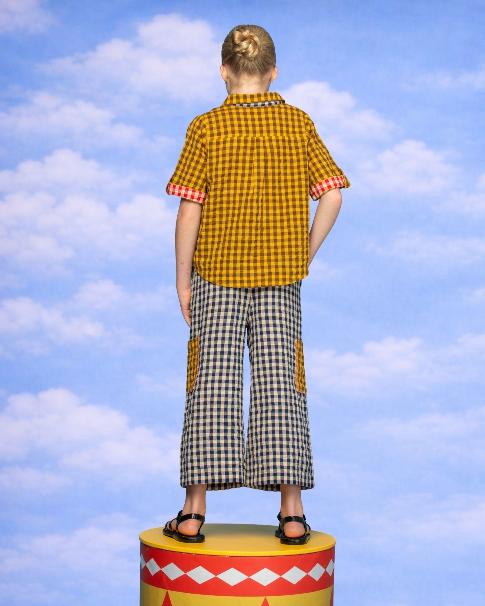 Kids Evelina Pant - Navy Seersucker