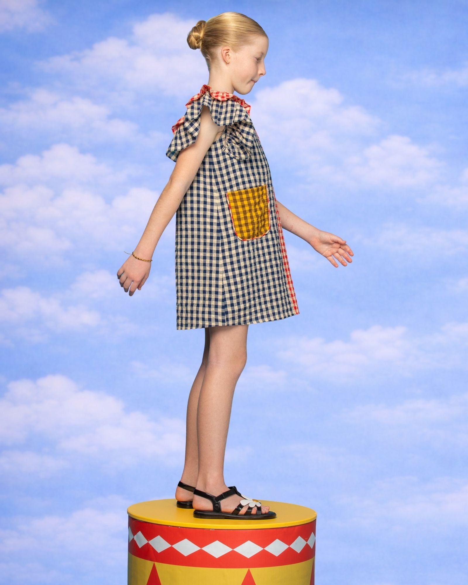 Kids Gillie Dress - Spliced Seersucker