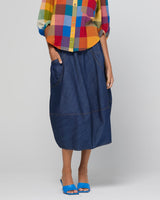 Guru Skirt - Dark Denim Contrast Stitching