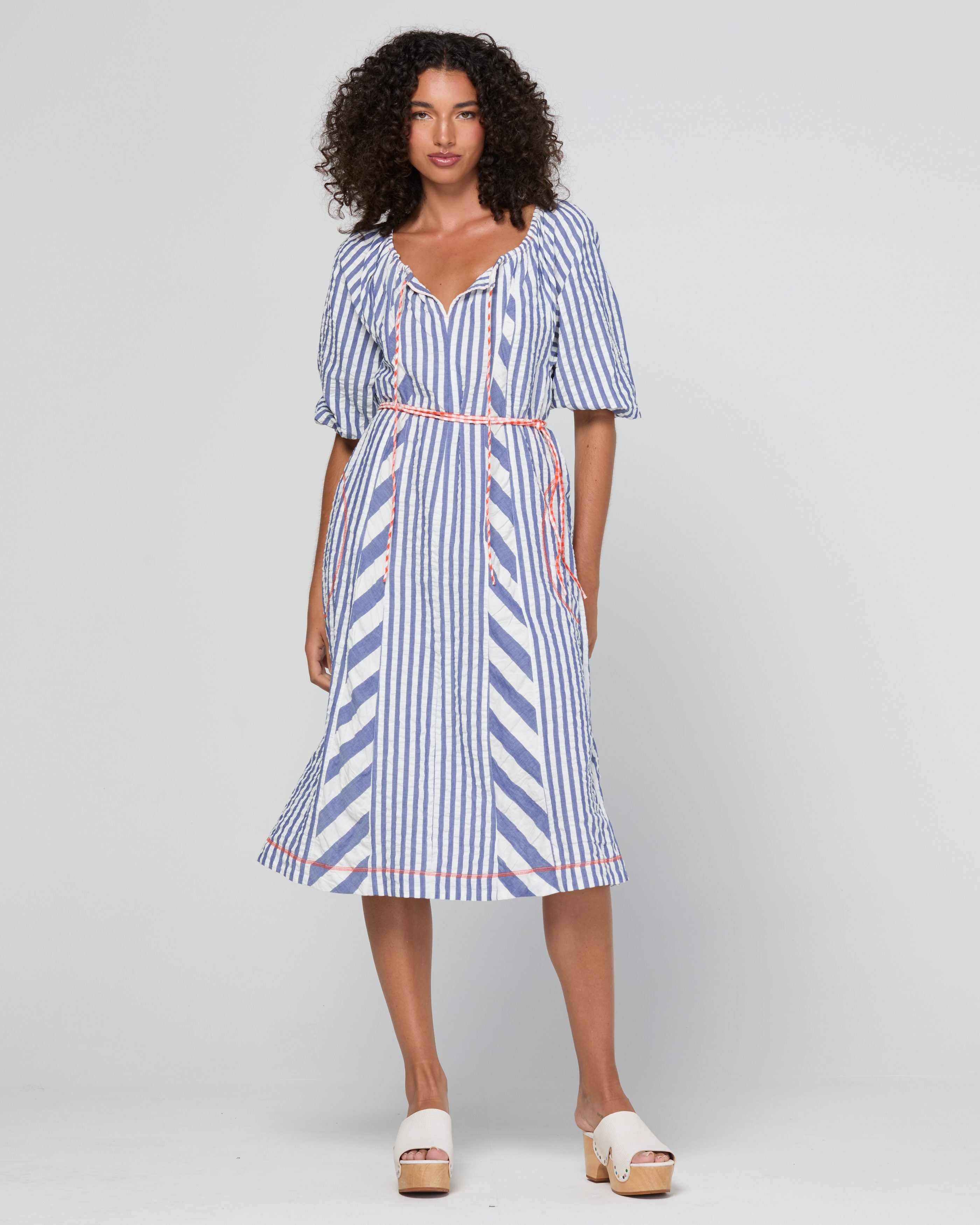 Lucia Dress  - Ocean Stripe