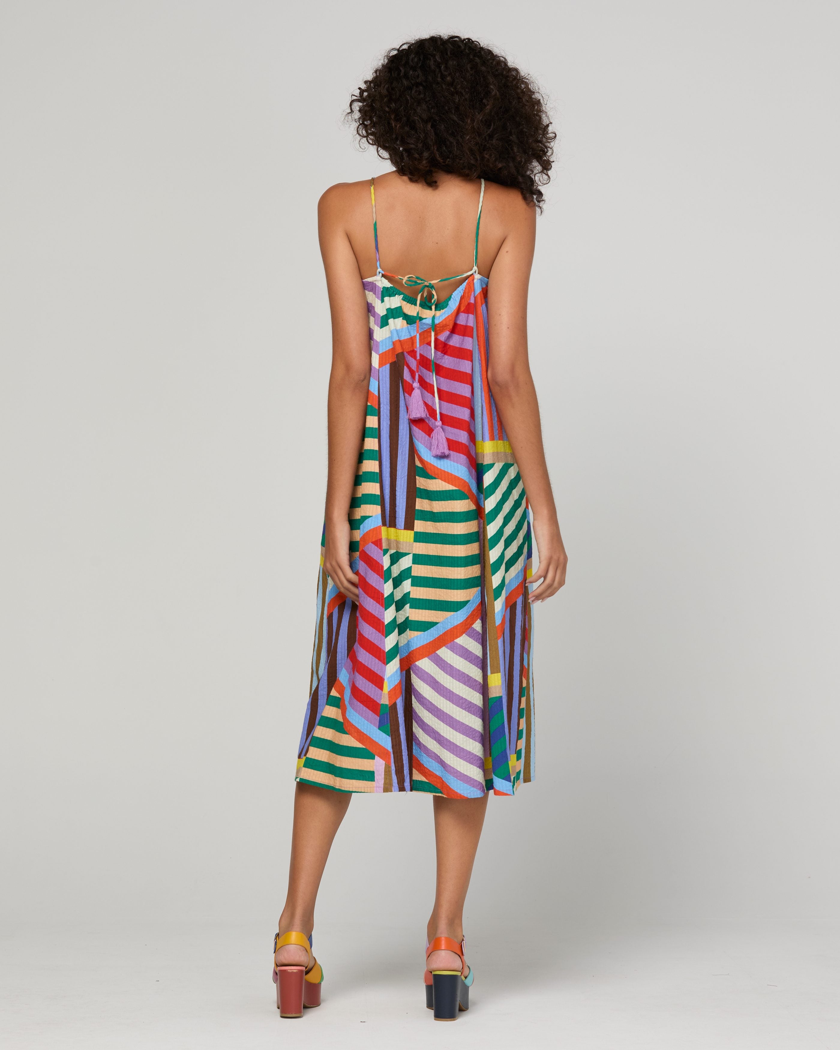 Aria Dress - Liquorice Stripe