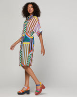 Maui Shirt Dress - Liquorice Stripe