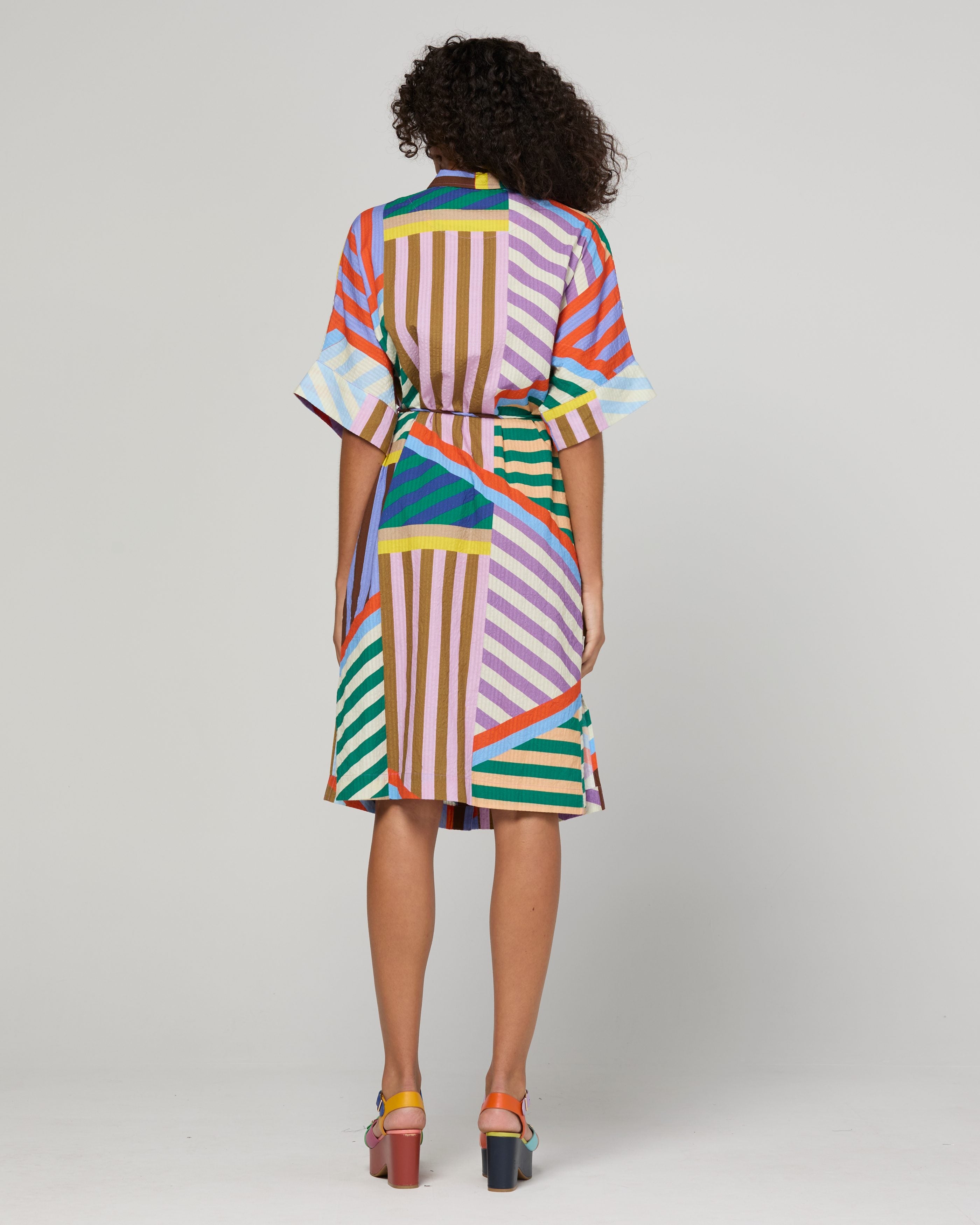 Maui Shirt Dress - Liquorice Stripe