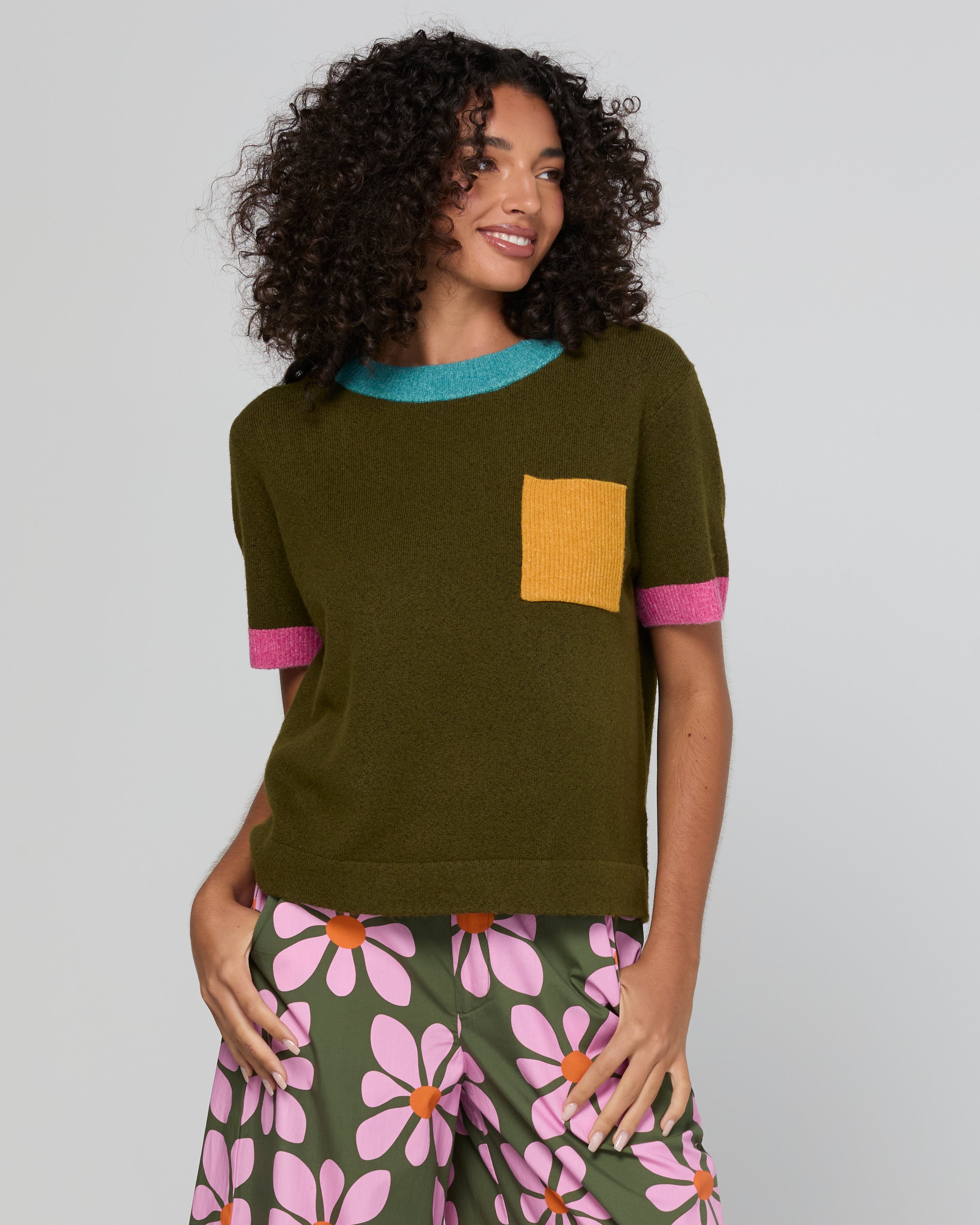 Poet Tee - Khaki Multi