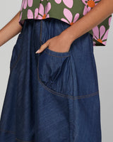 Guru Skirt - Dark Denim Contrast Stitching