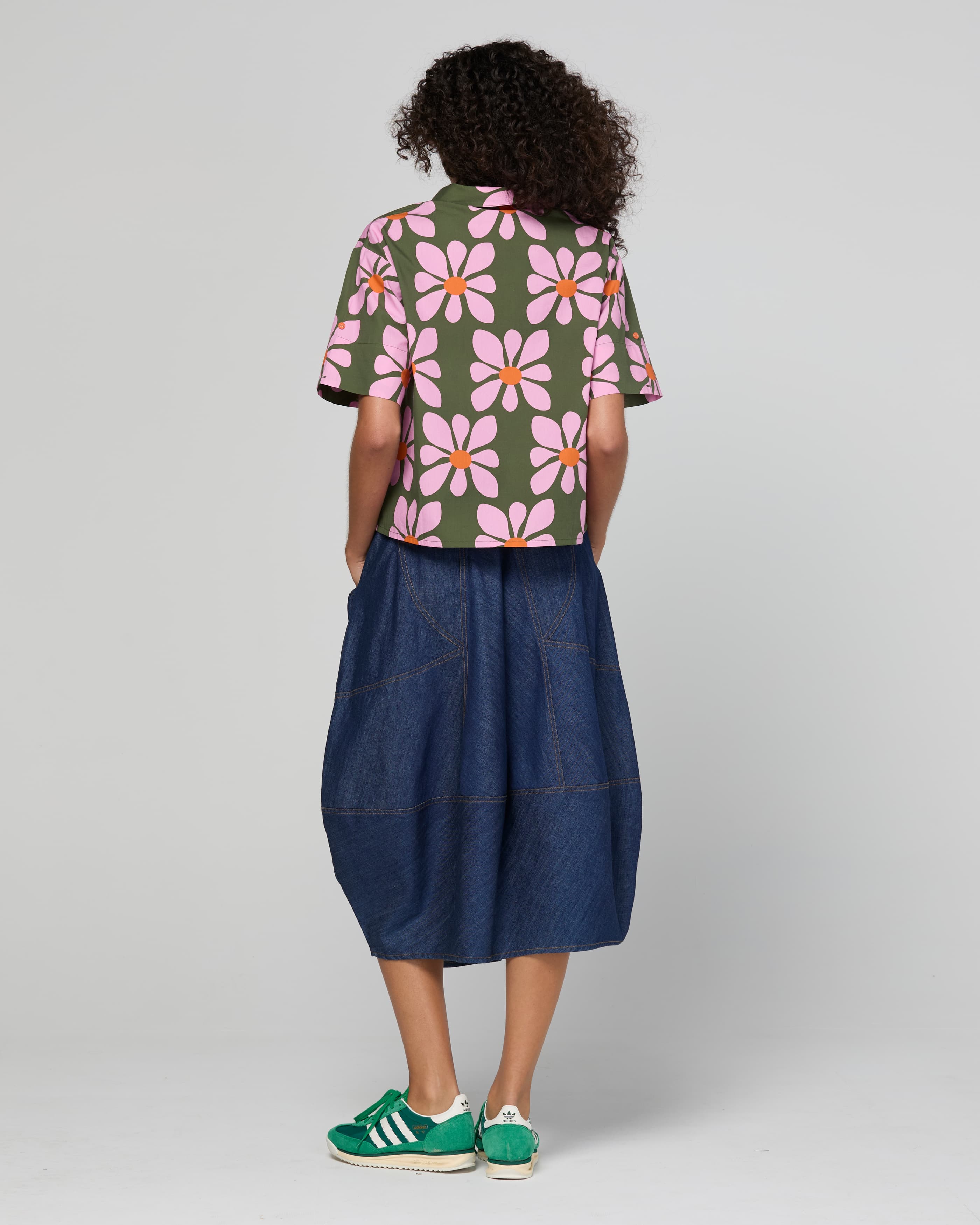 Guru Skirt - Dark Denim Contrast Stitching