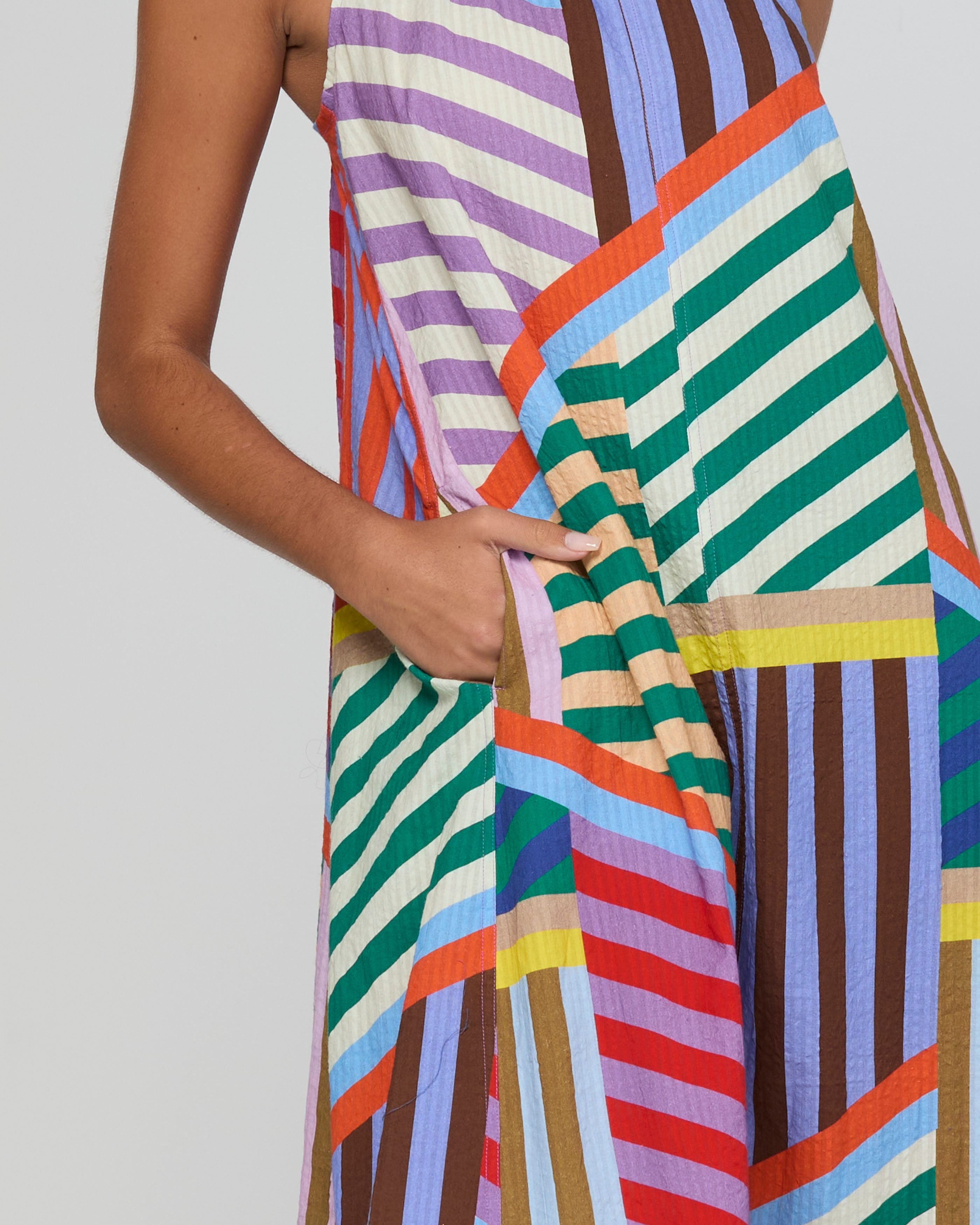 Aria Dress - Liquorice Stripe