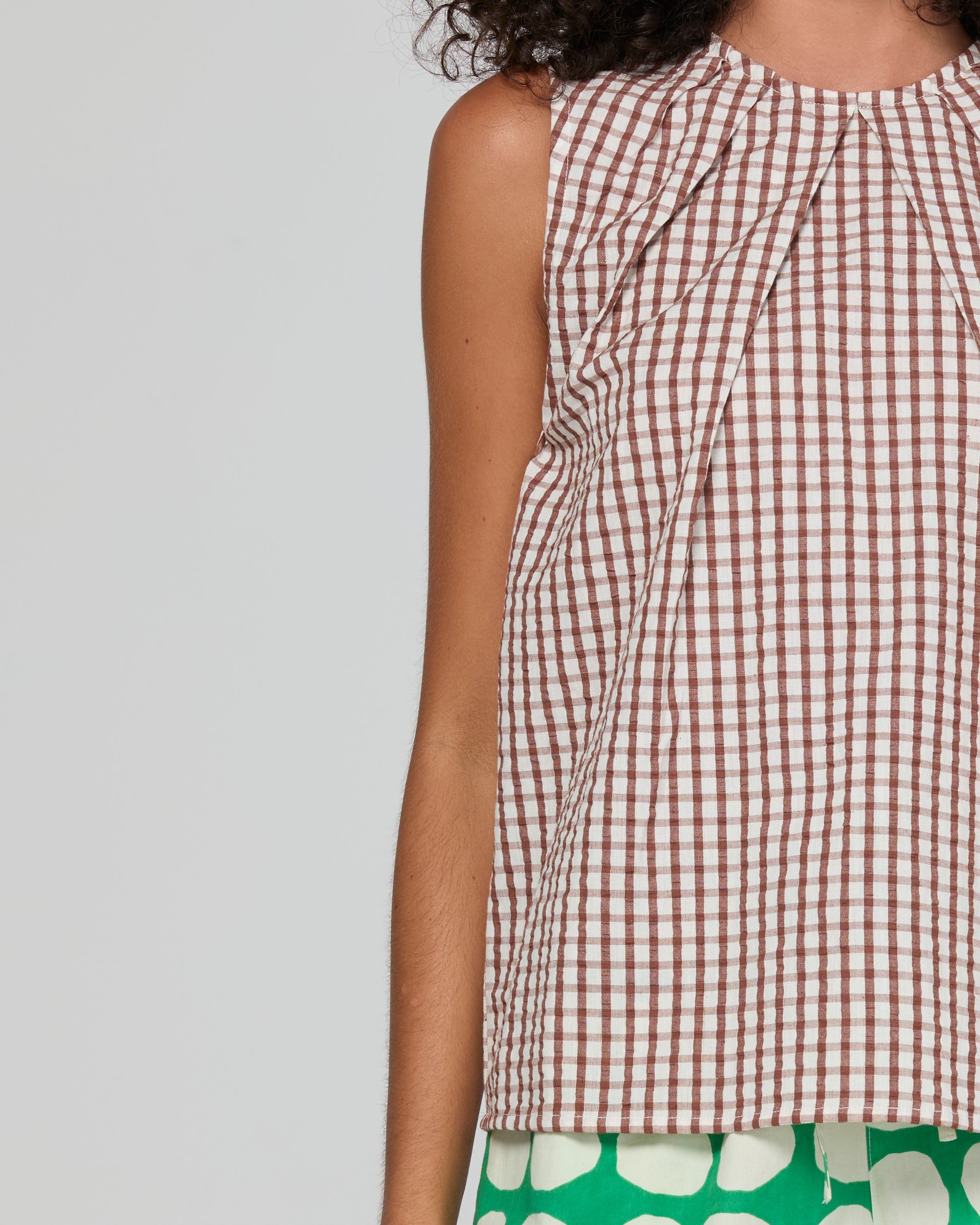 Chekku Top - Cocoa Gingham