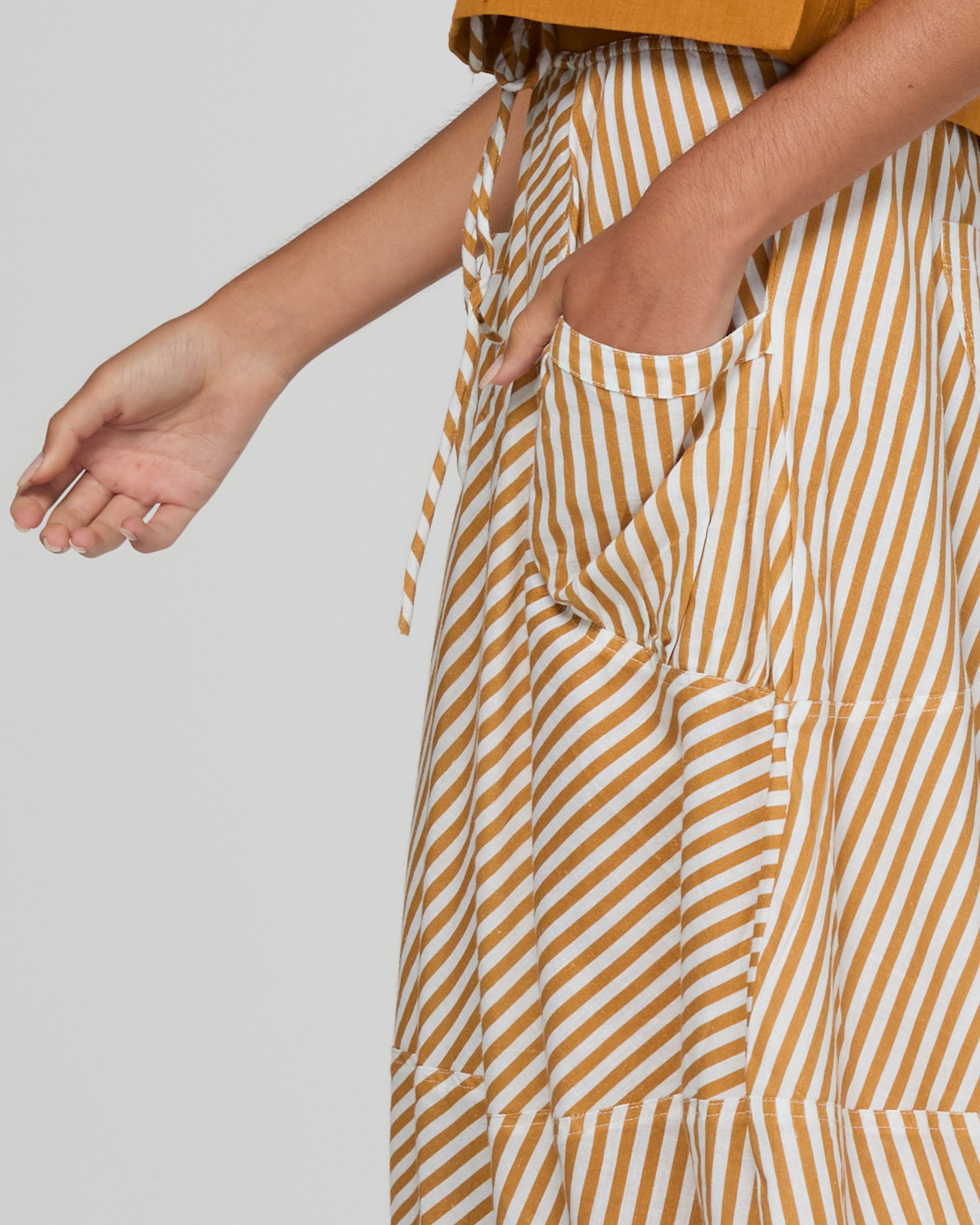Guru Skirt - Mustard Stripe