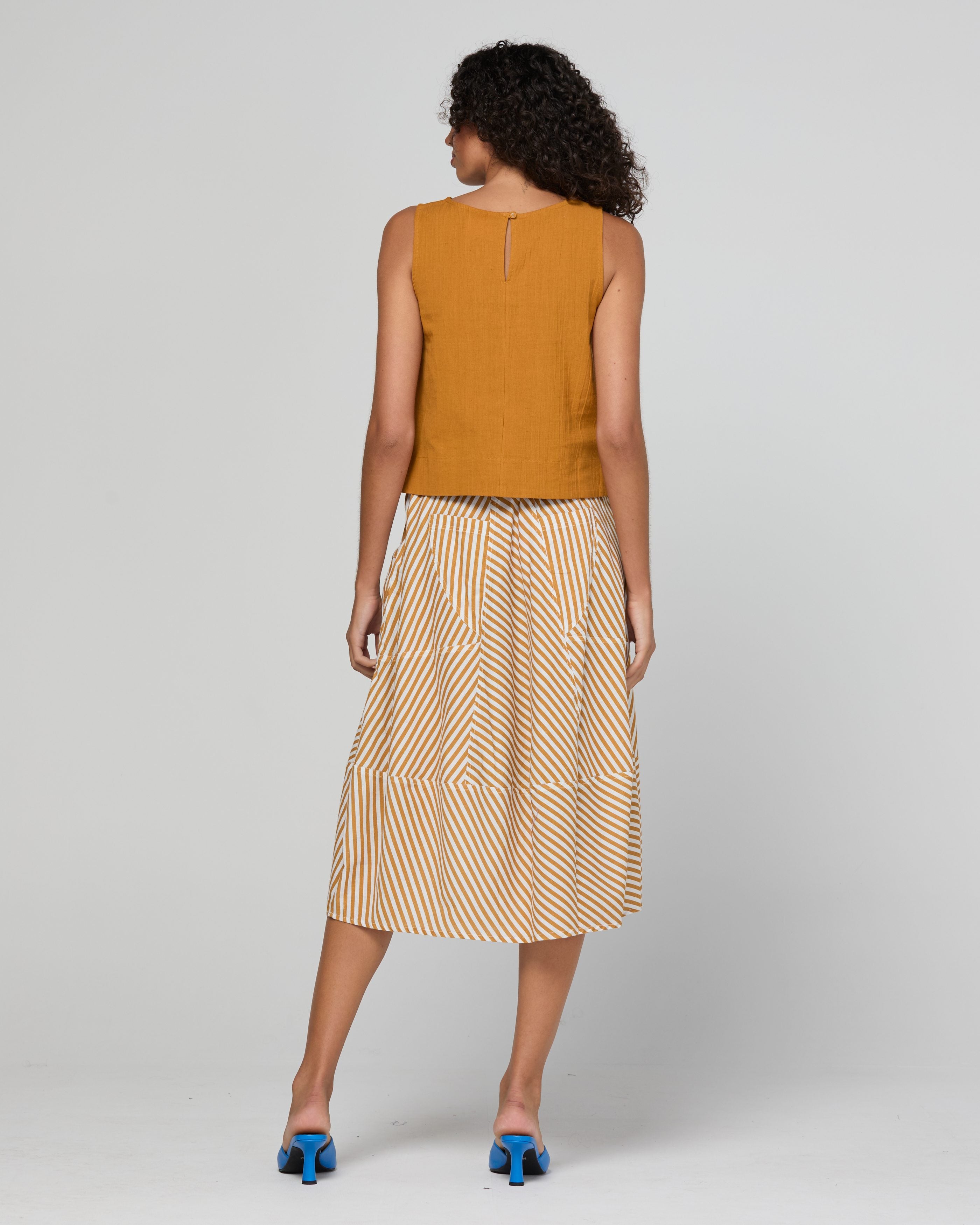Guru Skirt - Mustard Stripe
