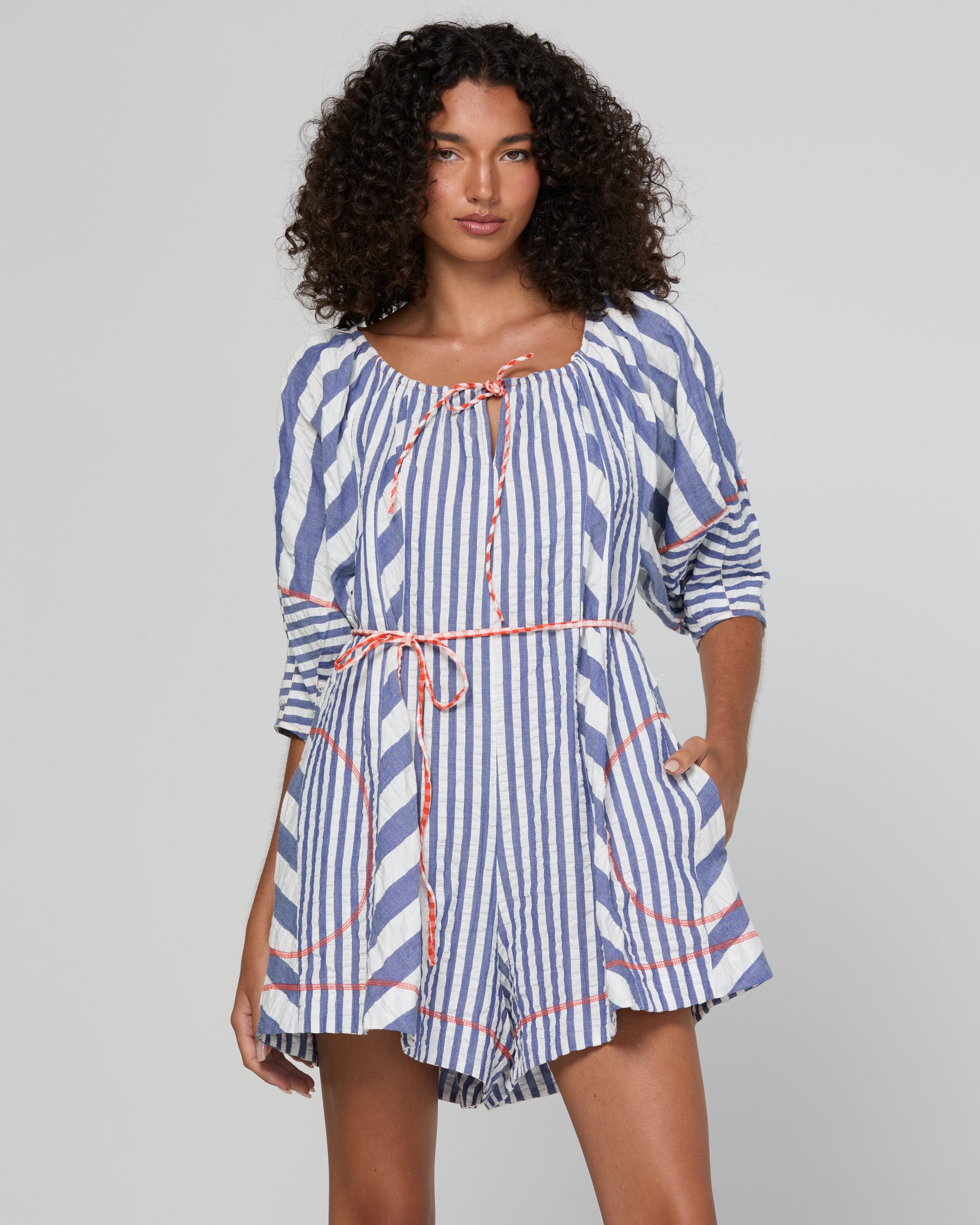 Lucia Playsuit - Ocean Stripe
