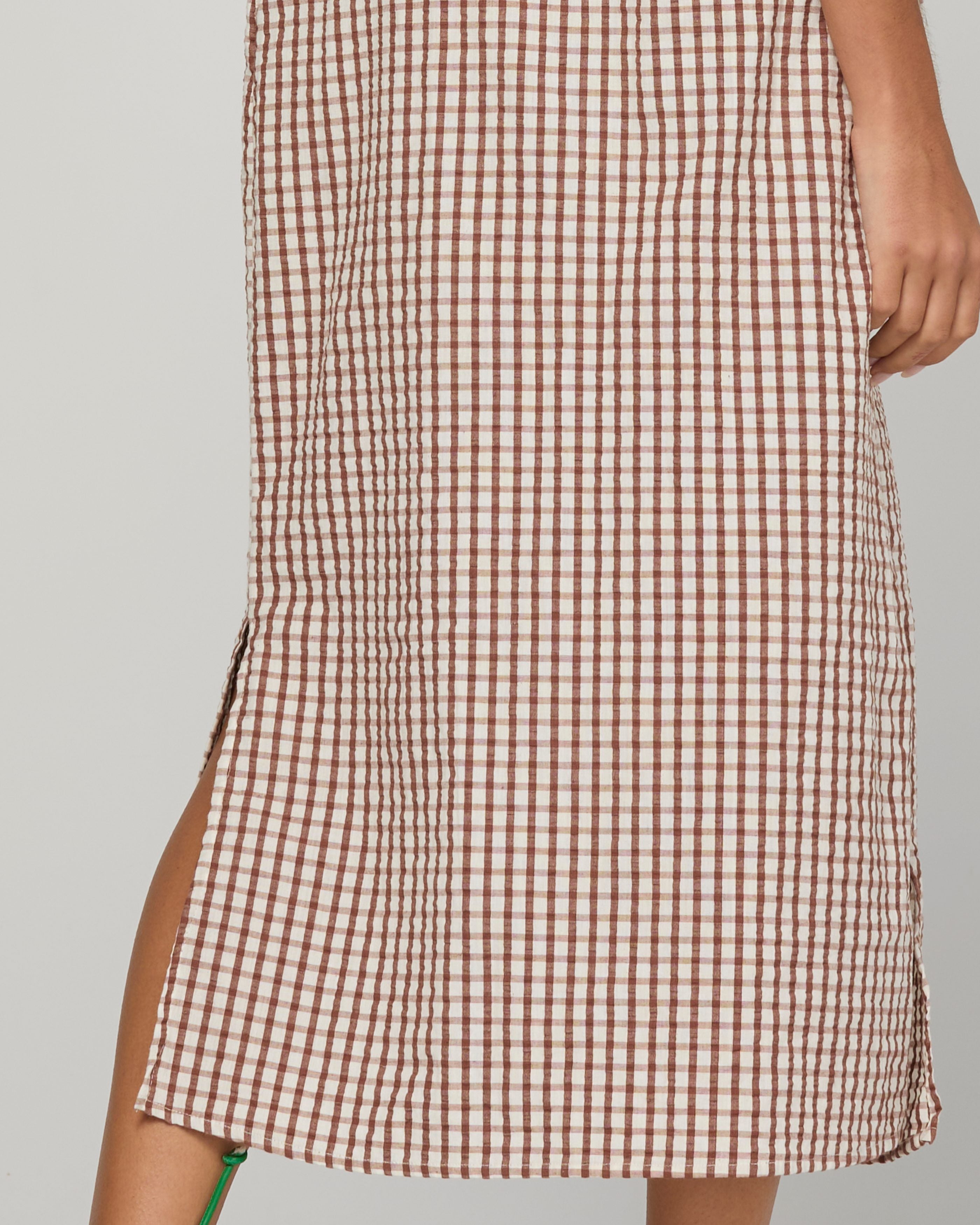 Sutora Dress - Cocoa Gingham