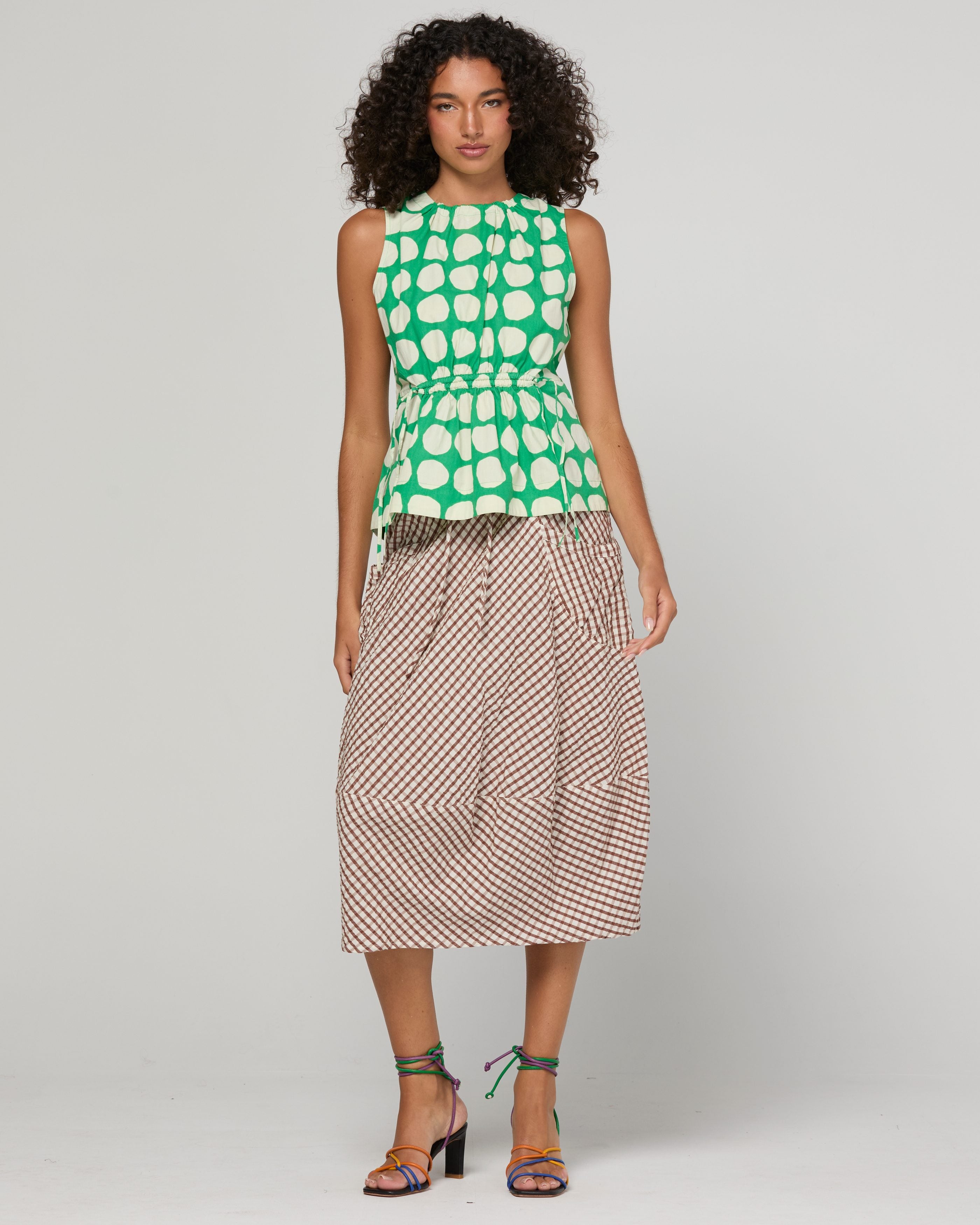 Guru Skirt - Cocoa Gingham