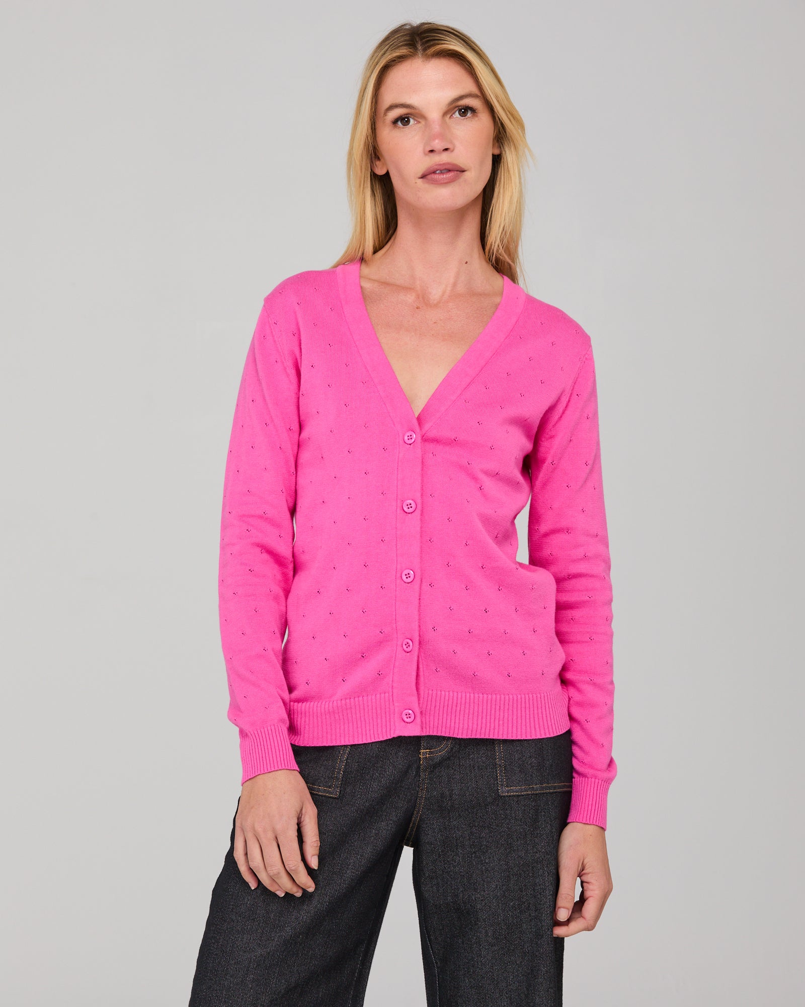 Pink Boom Lora Cardigan - Deep Pink – Boom Shankar