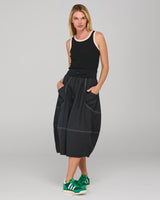 Guru Skirt - Black/White Stitching