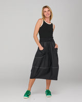 Guru Skirt - Black/White Stitching