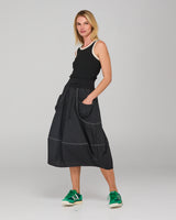 Guru Skirt - Black/White Stitching