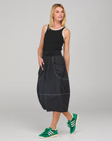Guru Skirt - Black/White Stitching