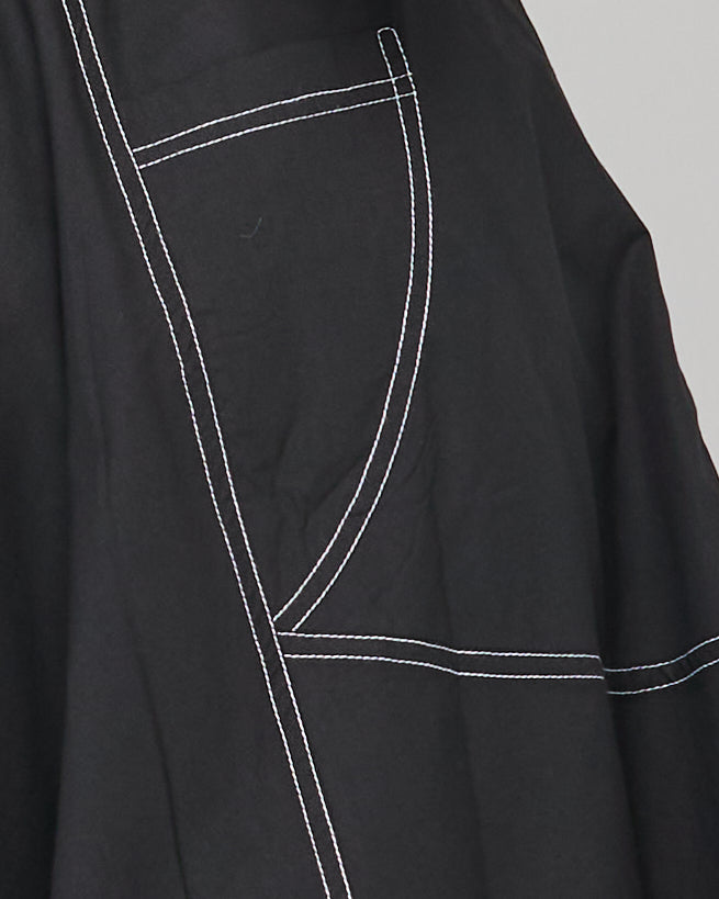 Guru Skirt - Black/White Stitching