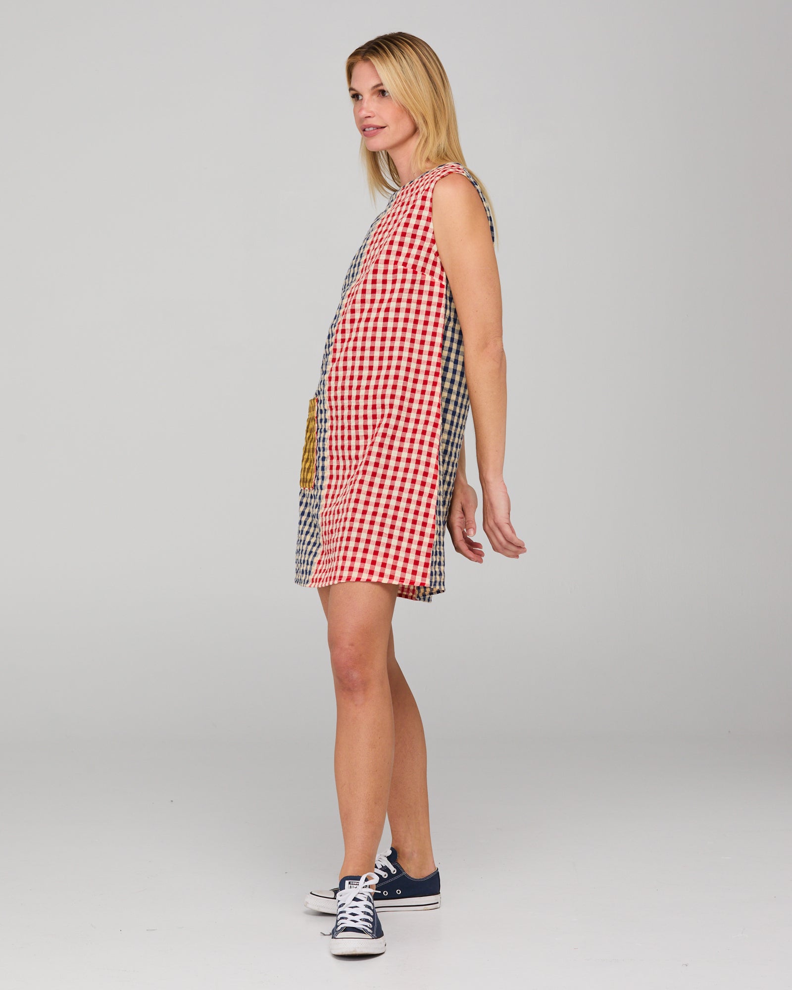 Gillie Dress - Spliced Seersucker