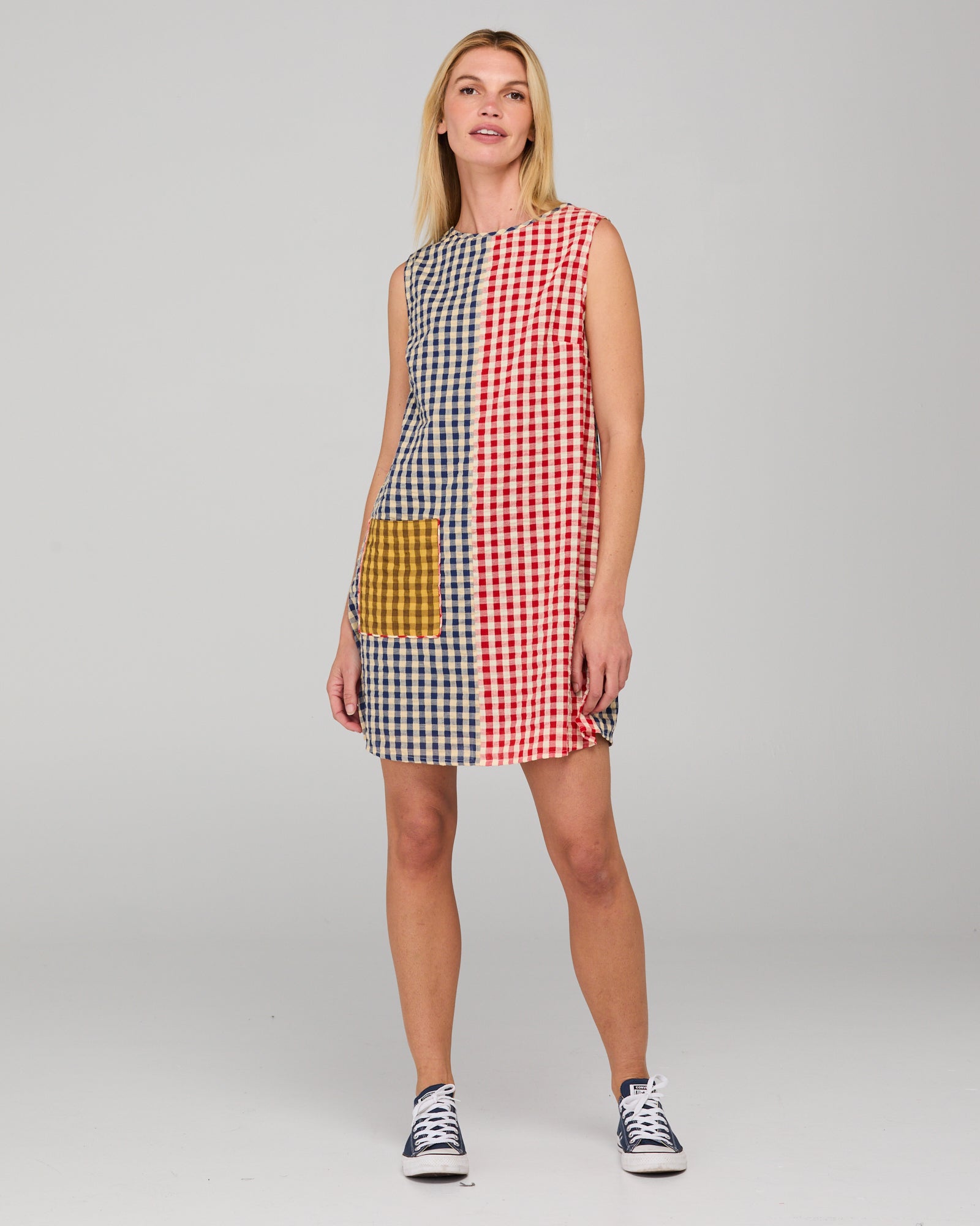 Gillie Dress - Spliced Seersucker