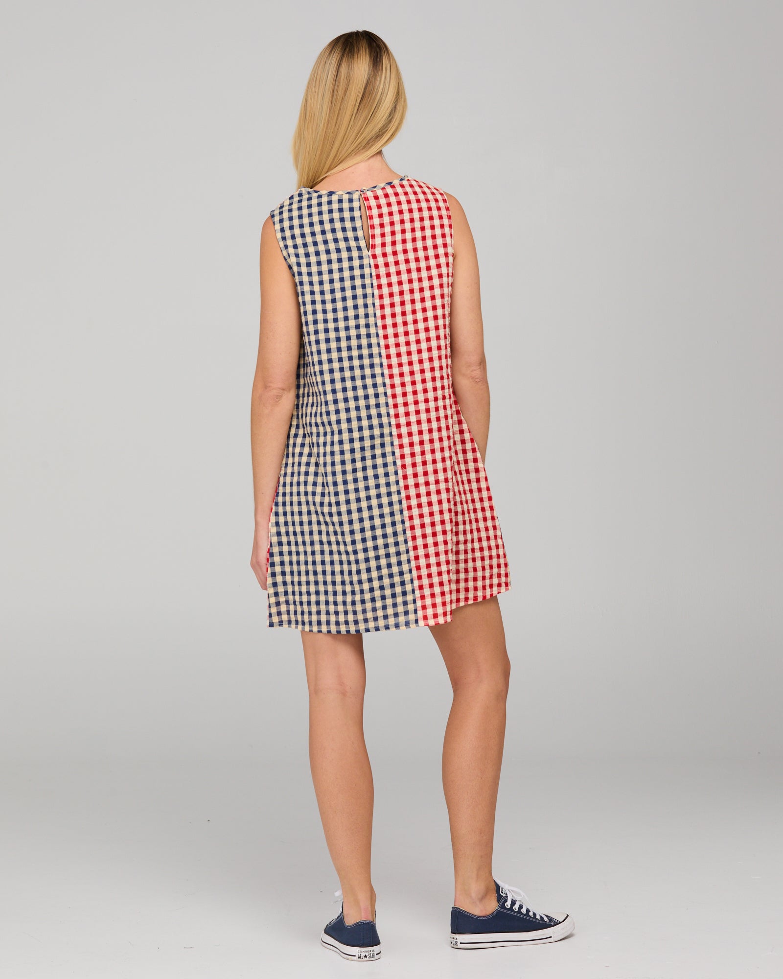 Gillie Dress - Spliced Seersucker