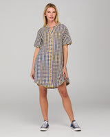 Josie Shirt Dress - Navy Spliced Seersucker