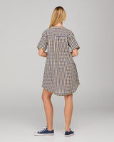 Josie Shirt Dress - Navy Spliced Seersucker