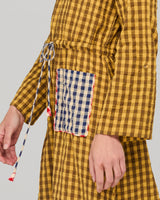 Akari Dress - Mustard Seersucker