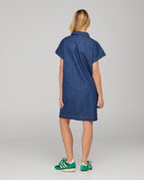 Fumiko Dress - Dark Denim Contrast Stitching
