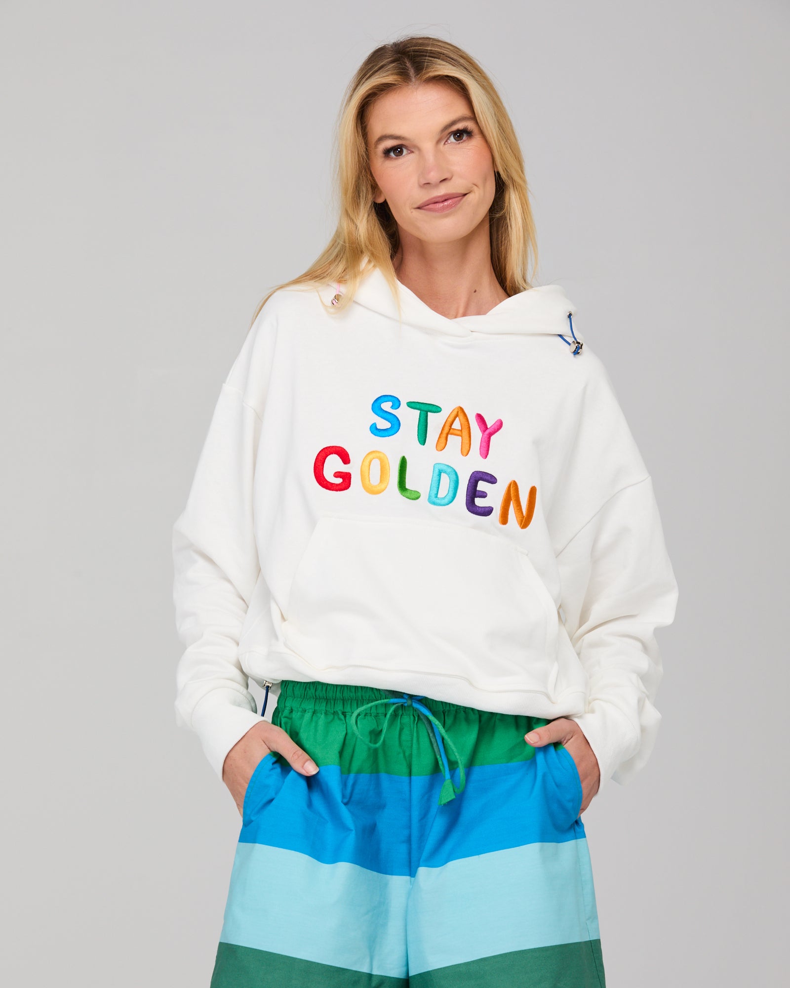 Meeko Embroidered Jumper  - White Multi
