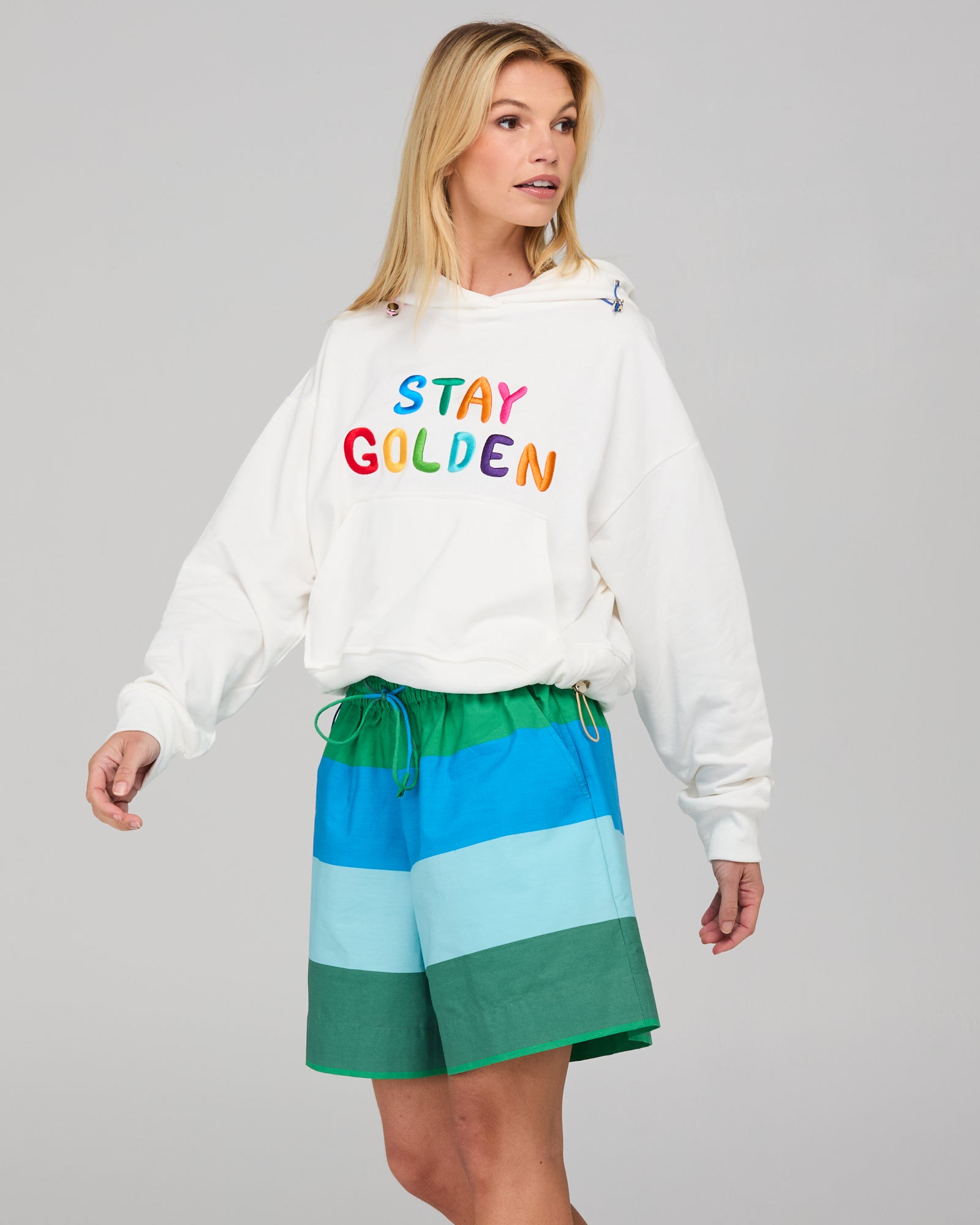 Meeko Embroidered Jumper  - White Multi