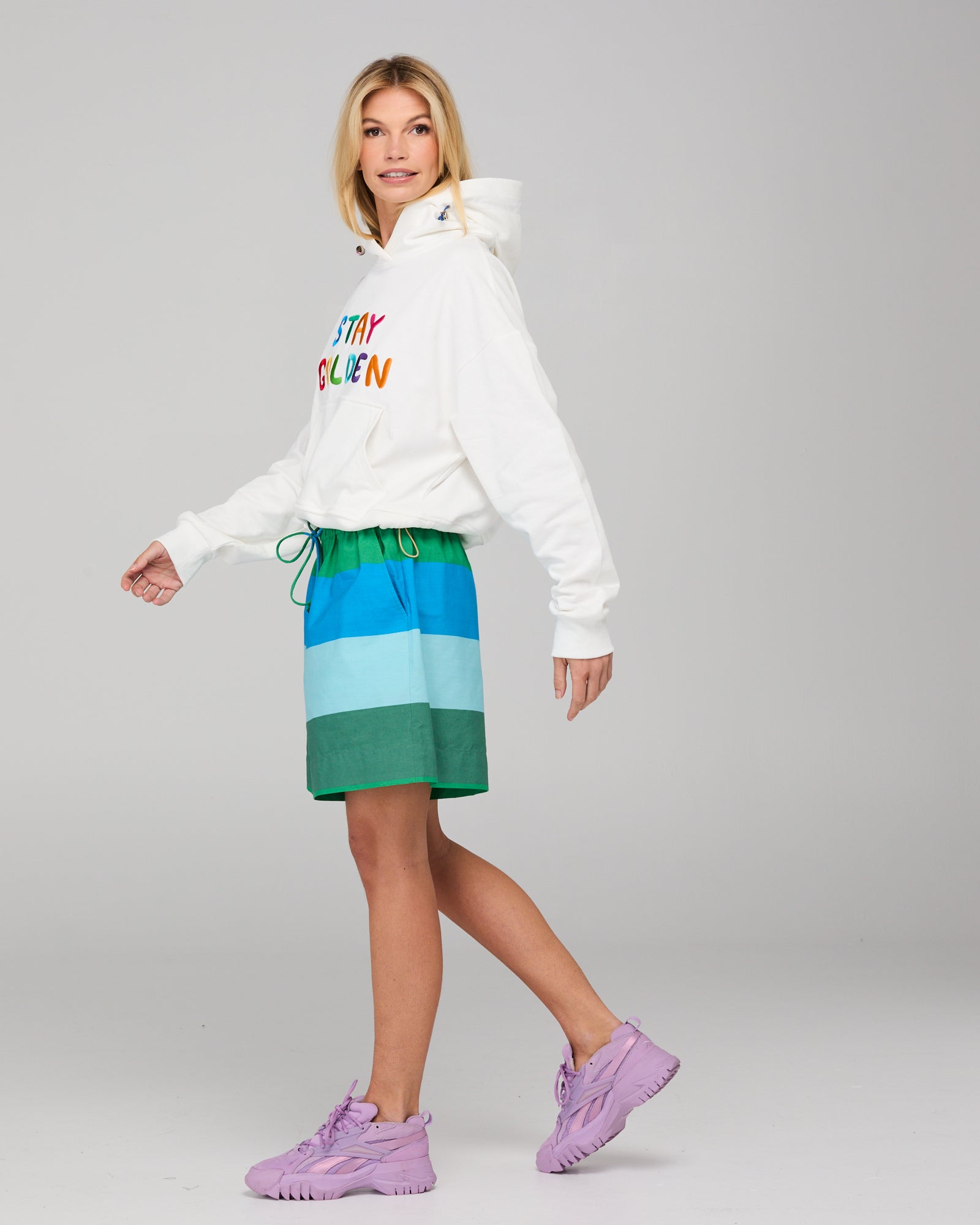 Meeko Embroidered Jumper  - White Multi