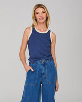 Bellissimo Tank - Navy/Ecru