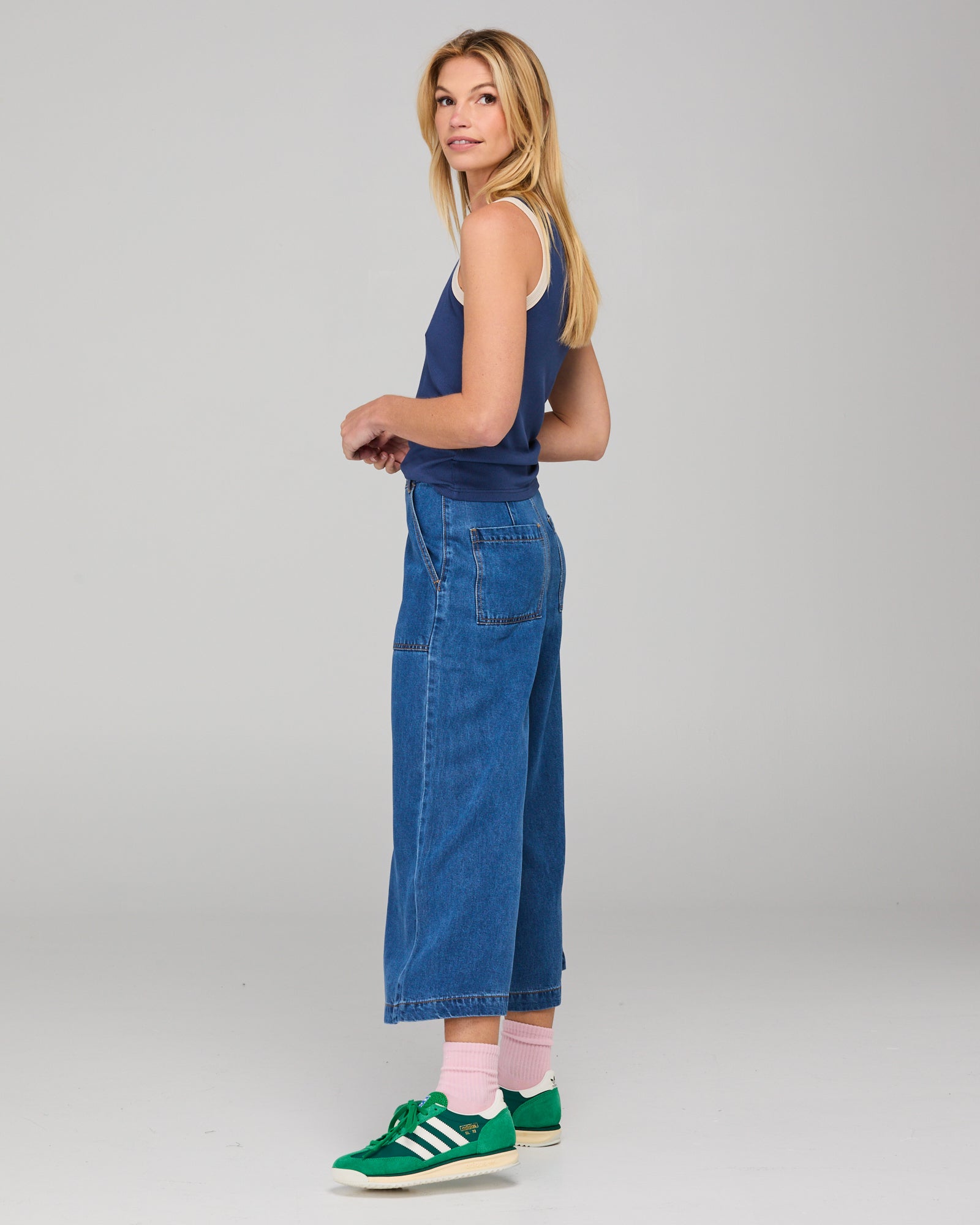 Bellissimo Tank - Navy/Ecru