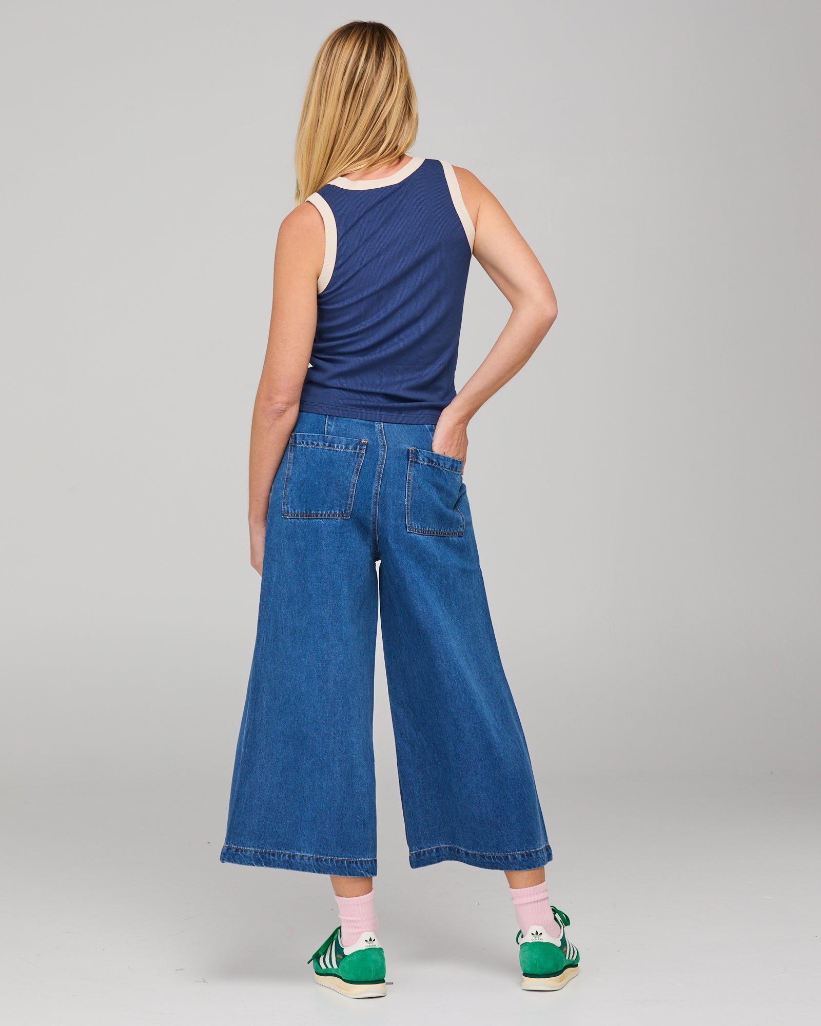 Bellissimo Tank - Navy/Ecru