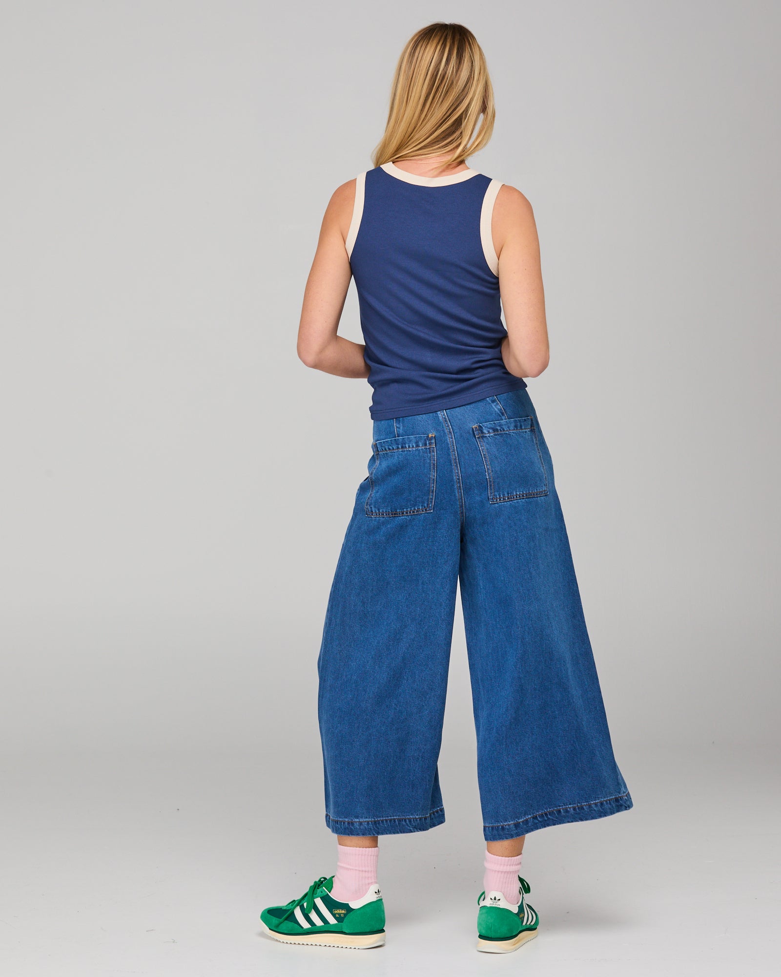 Bellissimo Tank - Navy/Ecru