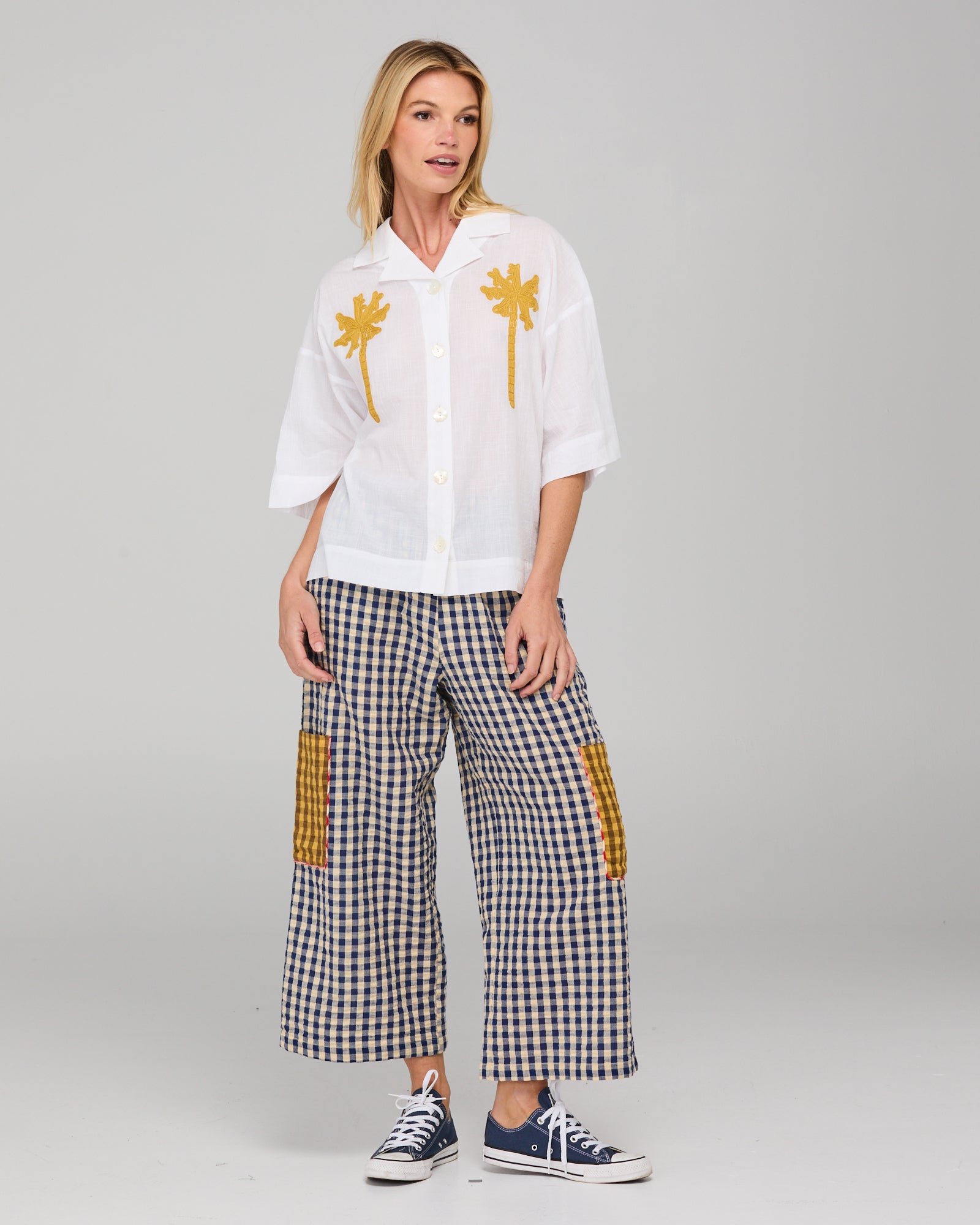 Sabal Shirt - White Mustard Embroidery