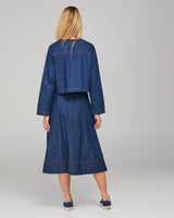 Fumiko Skirt - Dark Denim Contrast Stitching