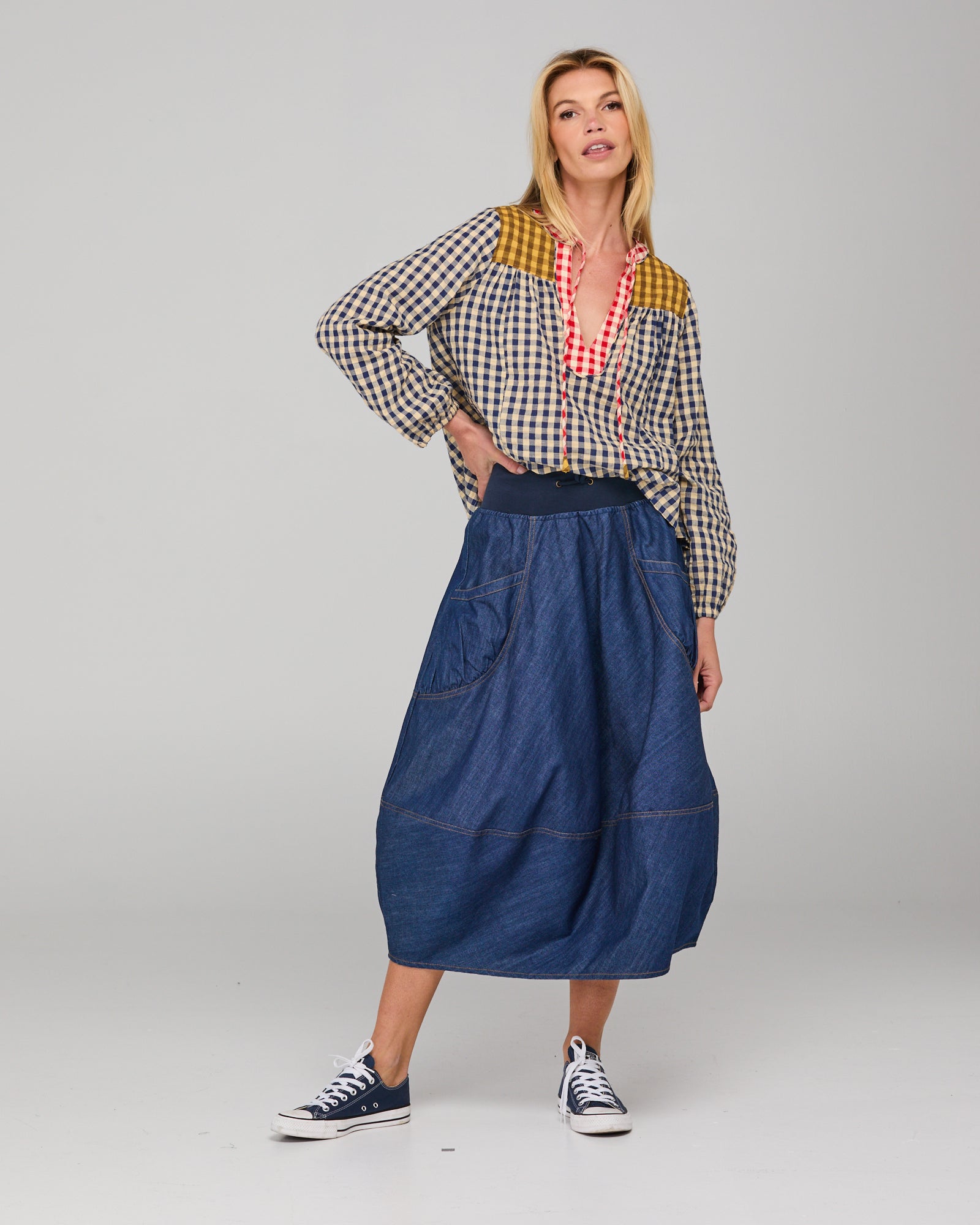 Fleetwood Top - Navy Spliced Seersucker