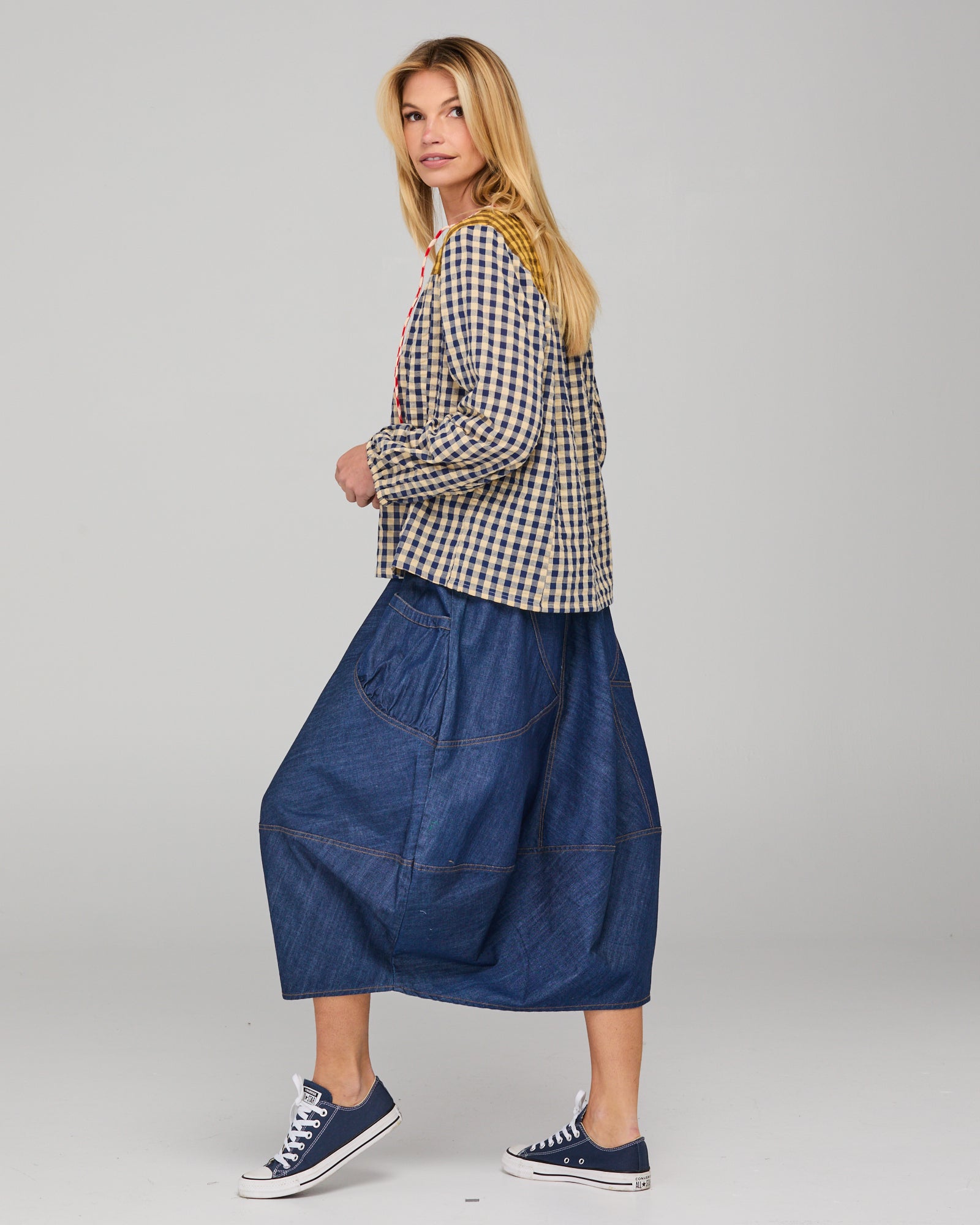 Fleetwood Top - Navy Spliced Seersucker